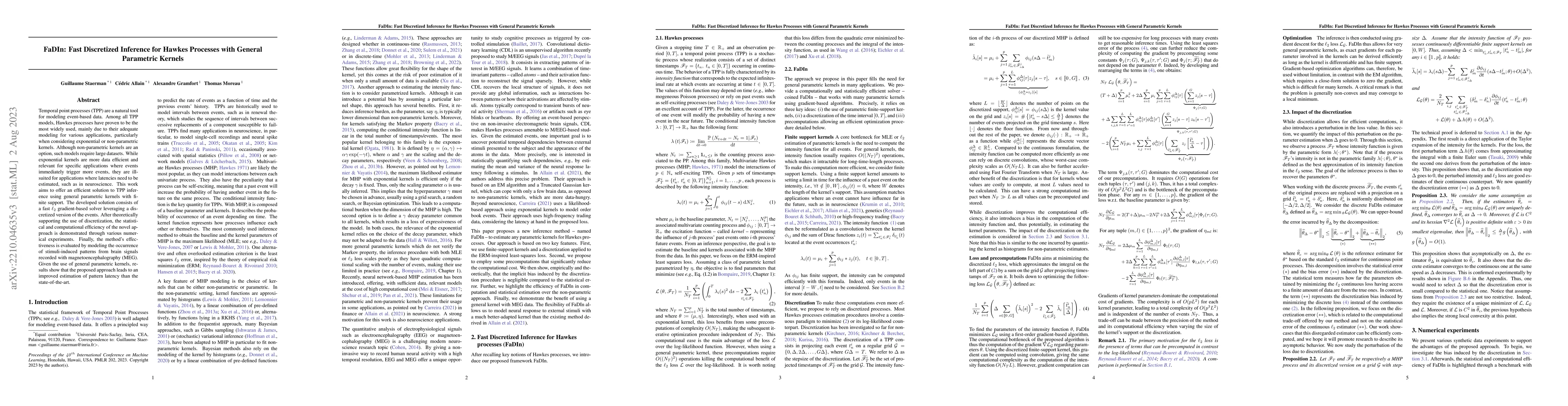 Thumbnail for FaDIn: Fast Discretized Inference for Hawkes Processes with General
  Parametric Kernels
