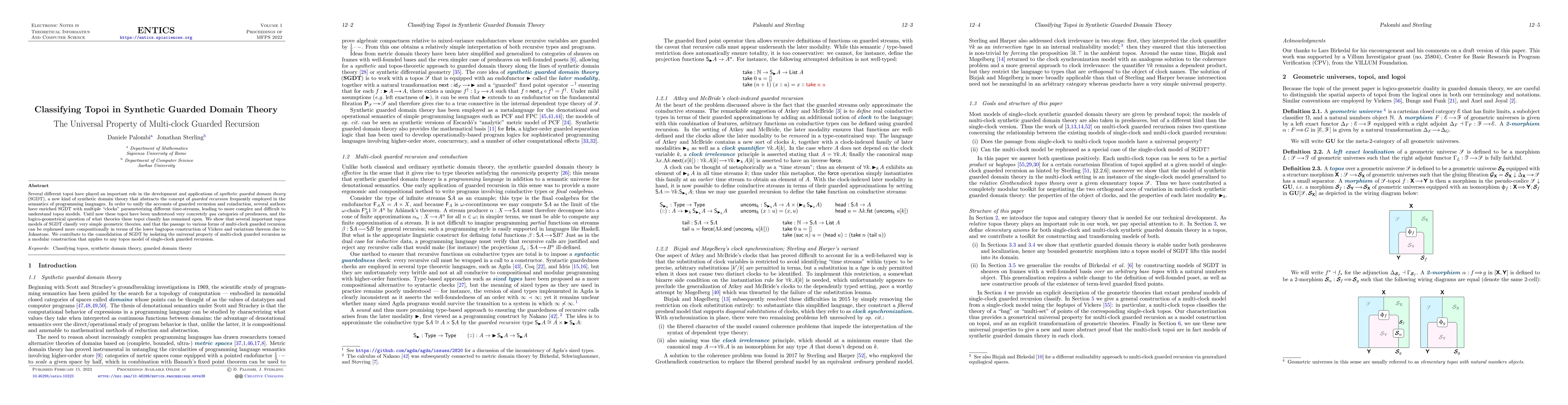 Thumbnail for Classifying topoi in synthetic guarded domain theory