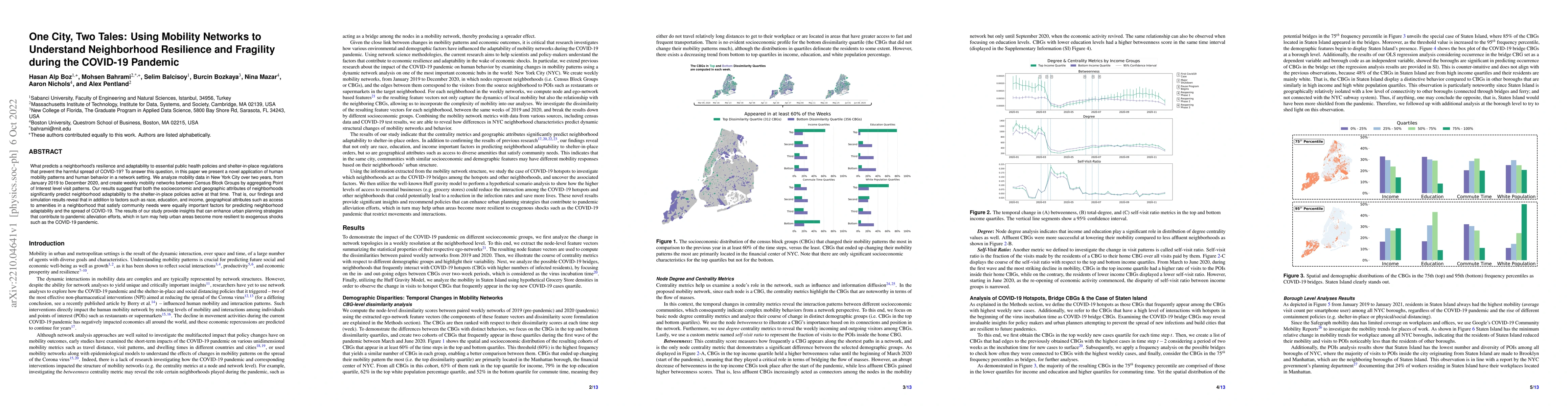 Thumbnail for One City, Two Tales: Using Mobility Networks to Understand Neighborhood
  Resilience and Fragility during the COVID-19 Pandemic