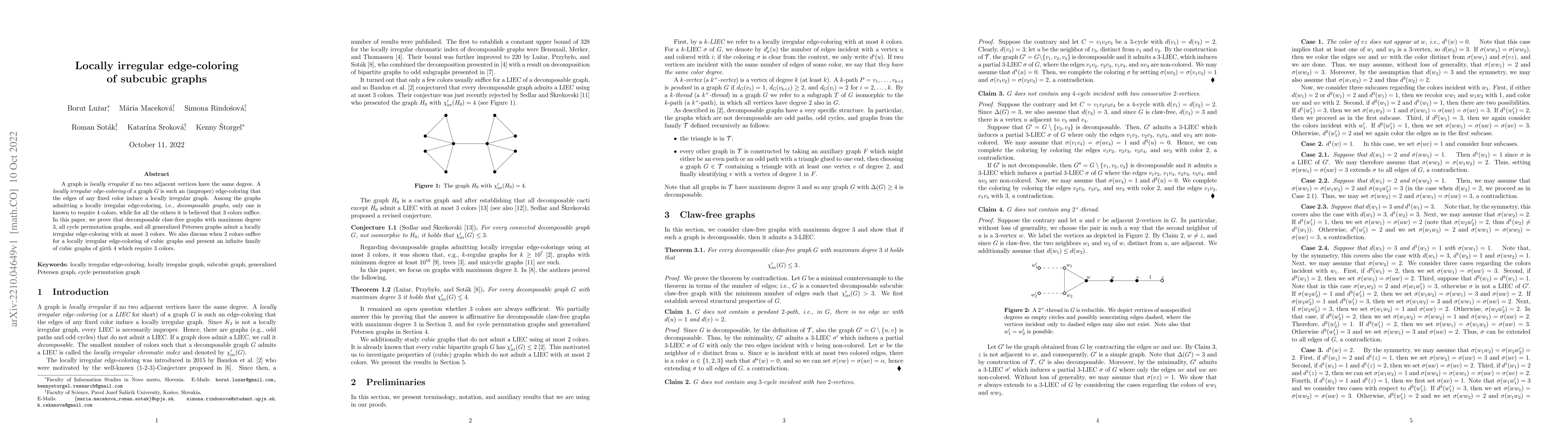 Thumbnail for Locally irregular edge-coloring of subcubic graphs
