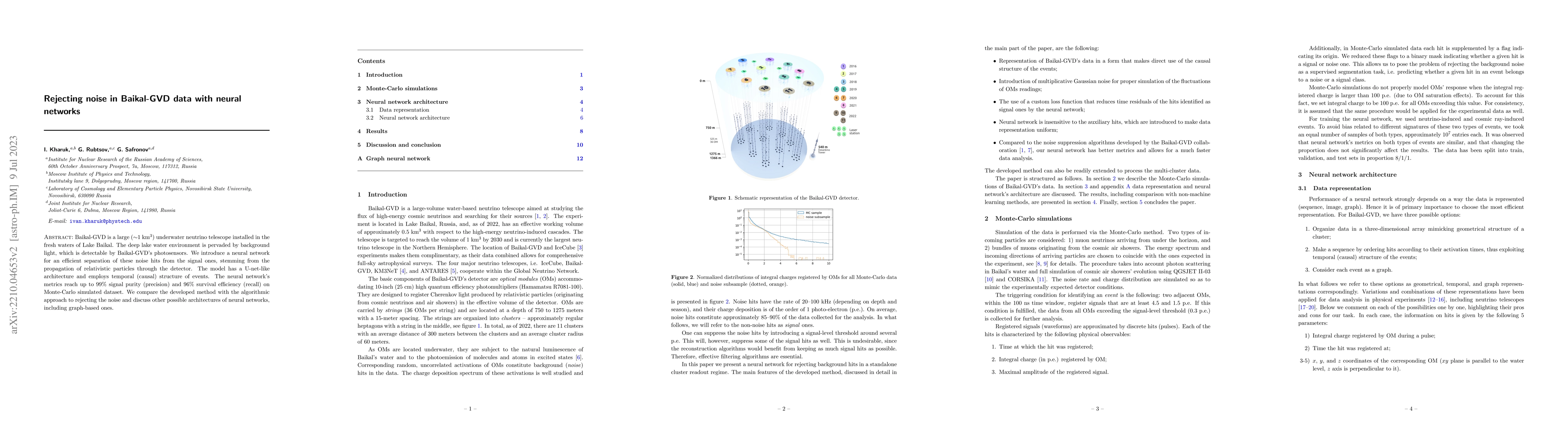 Thumbnail for Rejecting noise in Baikal-GVD data with neural networks
