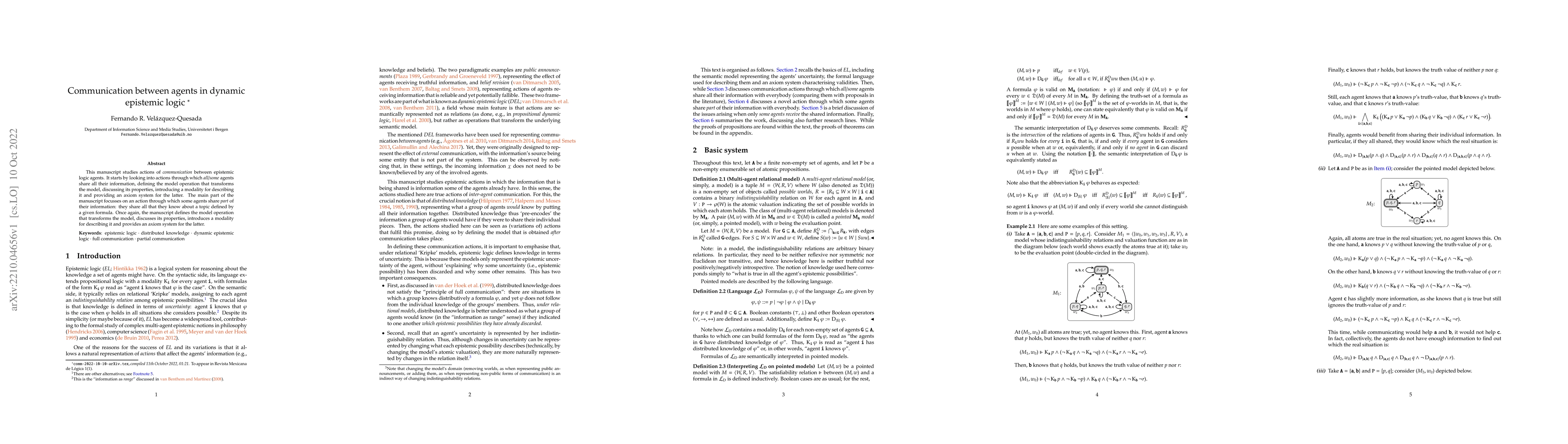 Thumbnail for Communication between agents in dynamic epistemic logic