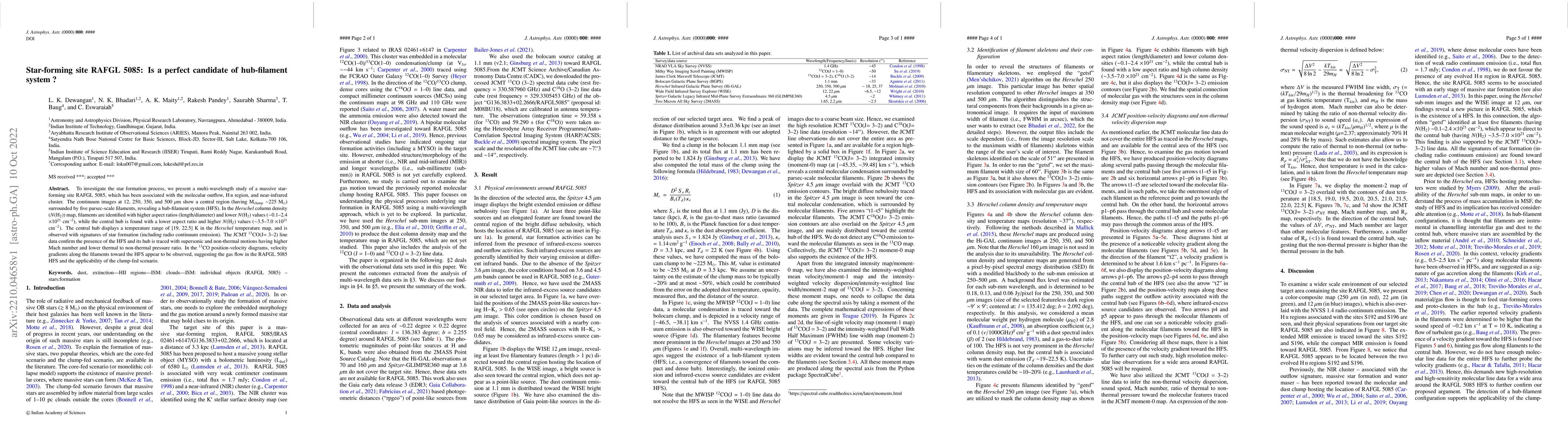 Thumbnail for Star-forming site RAFGL 5085: Is a perfect candidate of hub-filament
  system ?
