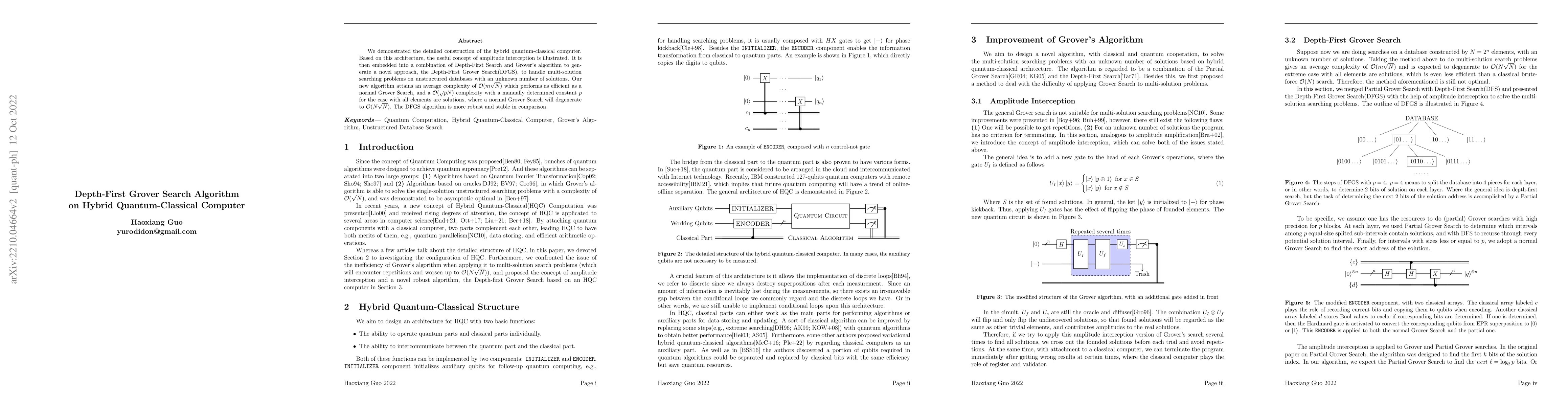 Thumbnail for Depth-First Grover Search Algorithm on Hybrid Quantum-Classical Computer