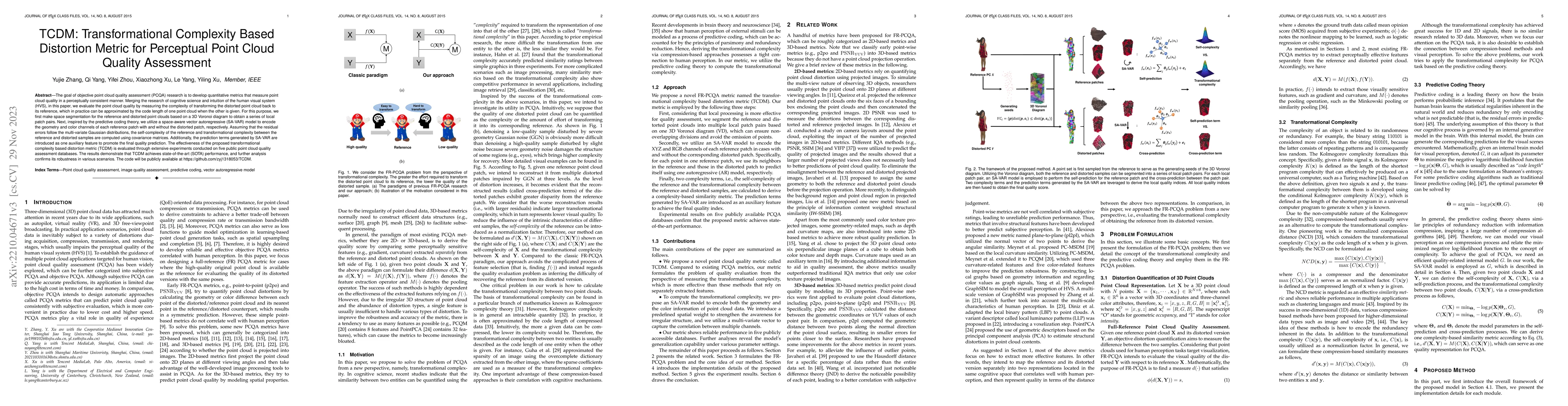 Thumbnail for TCDM: Transformational Complexity Based Distortion Metric for Perceptual
  Point Cloud Quality Assessment