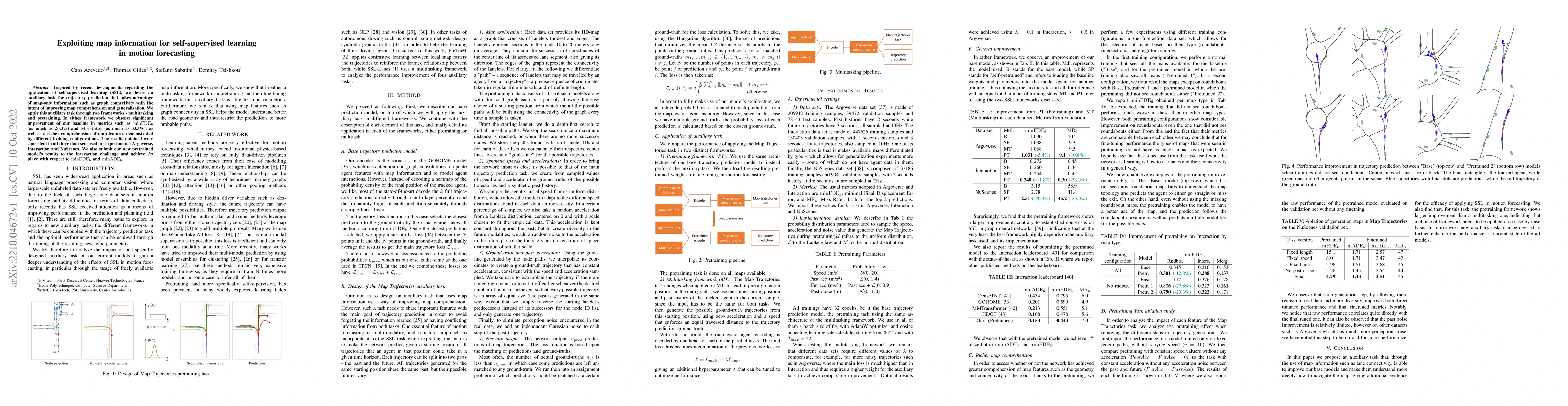 Thumbnail for Exploiting map information for self-supervised learning in motion
  forecasting