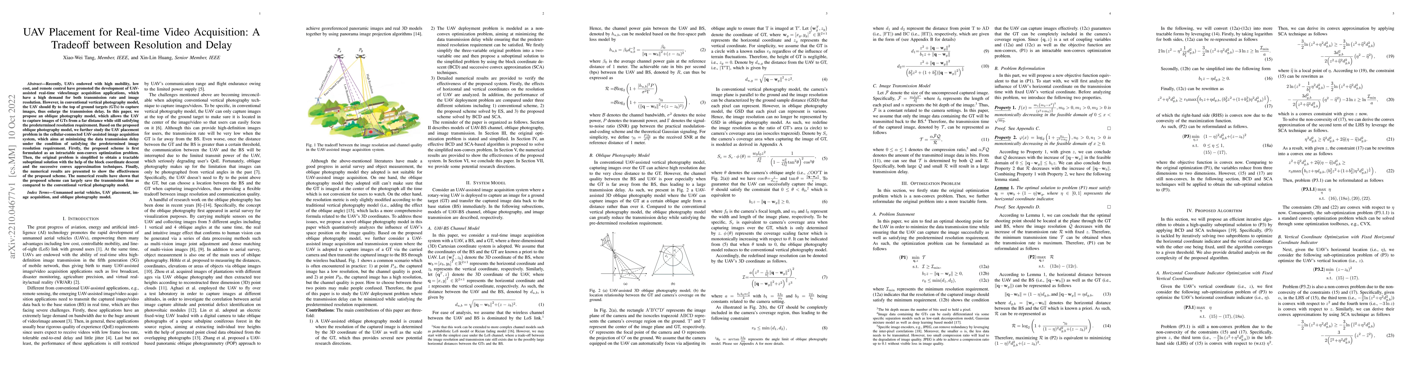 Thumbnail for UAV Placement for Real-time Video Acquisition: A Tradeoff between
  Resolution and Delay