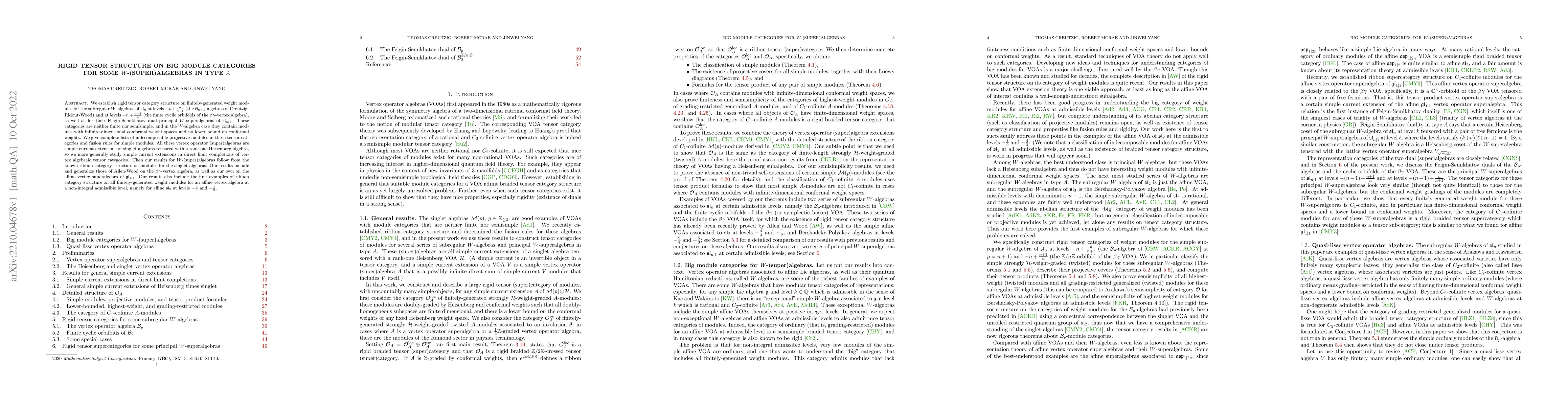 Thumbnail for Rigid tensor structure on big module categories for some
  $W$-(super)algebras in type $A$