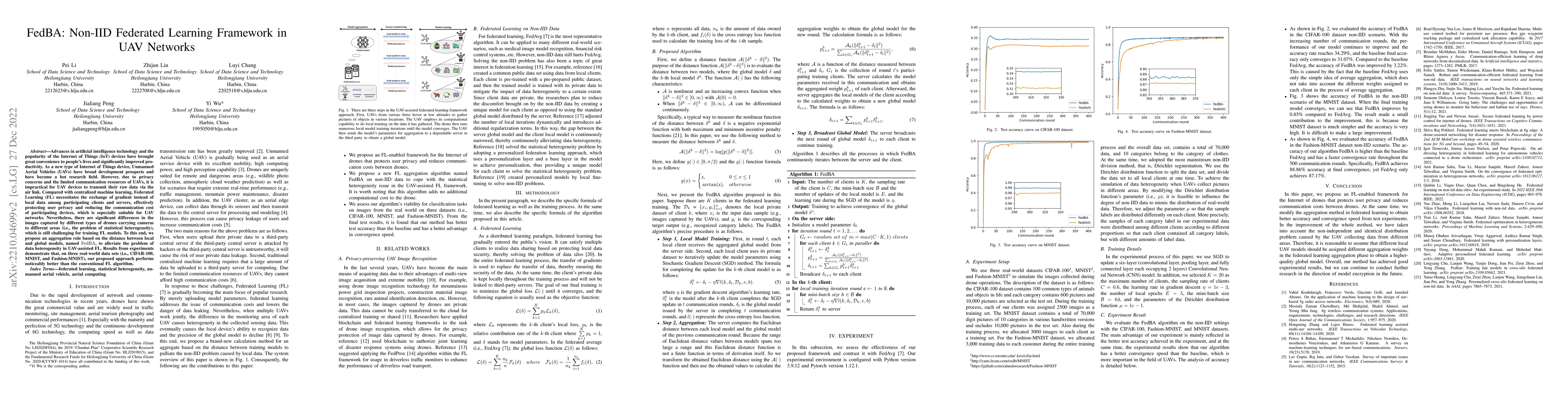 Thumbnail for FedBA: Non-IID Federated Learning Framework in UAV Networks