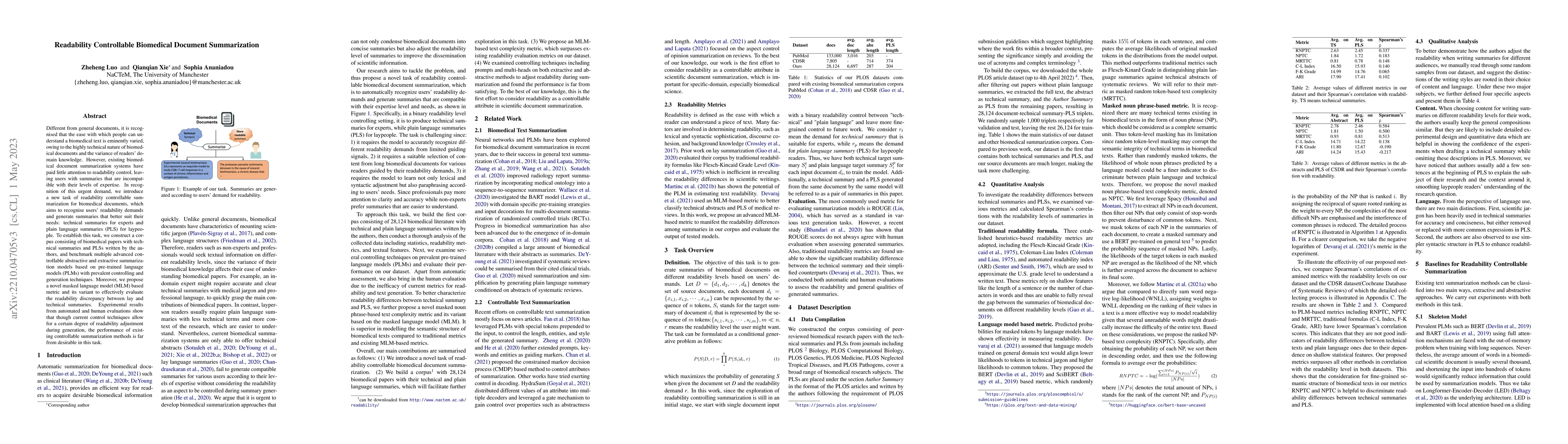 Thumbnail for Readability Controllable Biomedical Document Summarization
