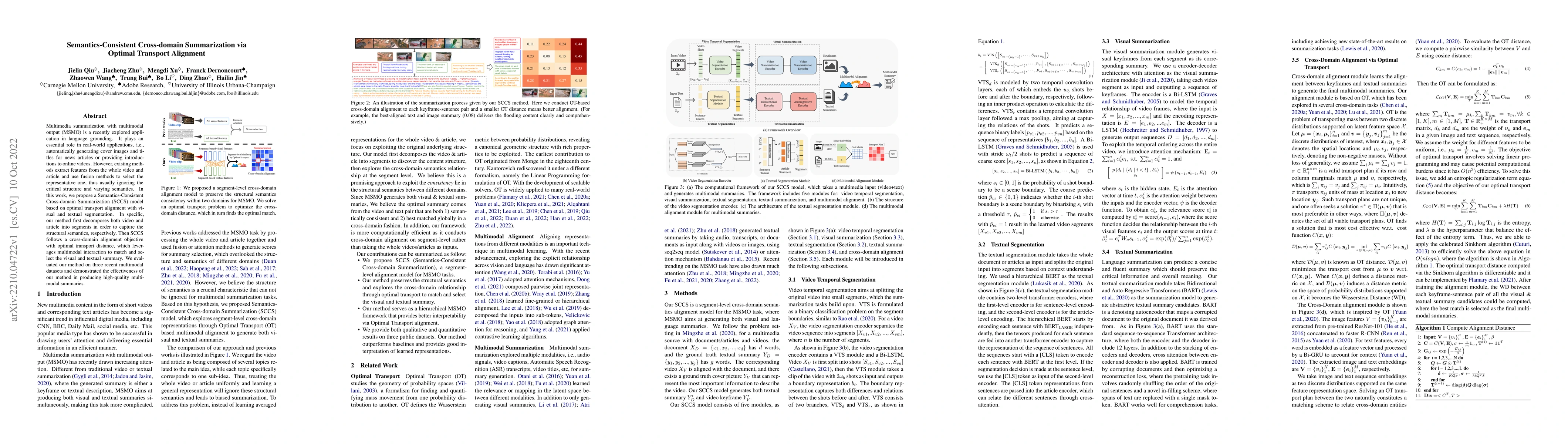 Thumbnail for Semantics-Consistent Cross-domain Summarization via Optimal Transport
  Alignment