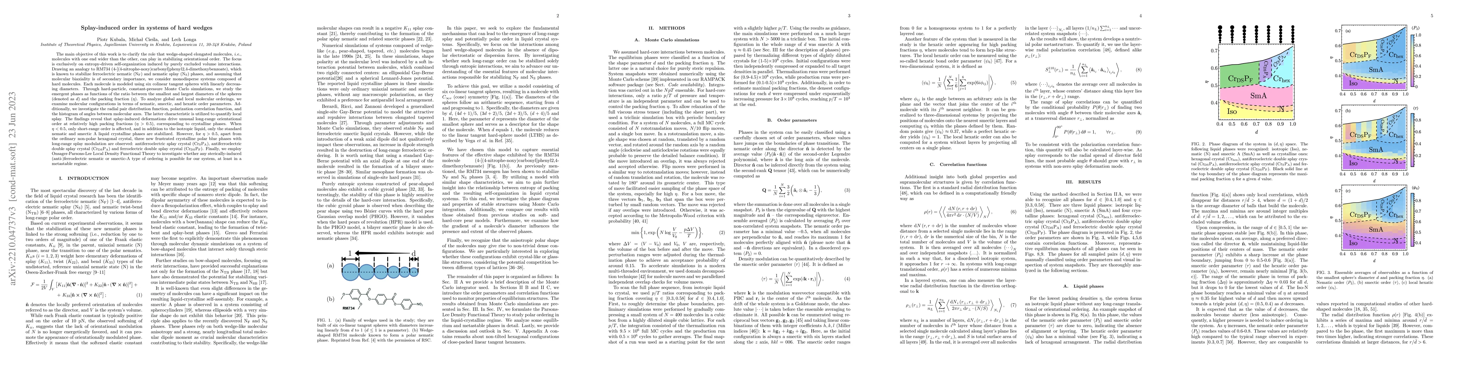 Thumbnail for Splay-induced order in systems of hard wedges