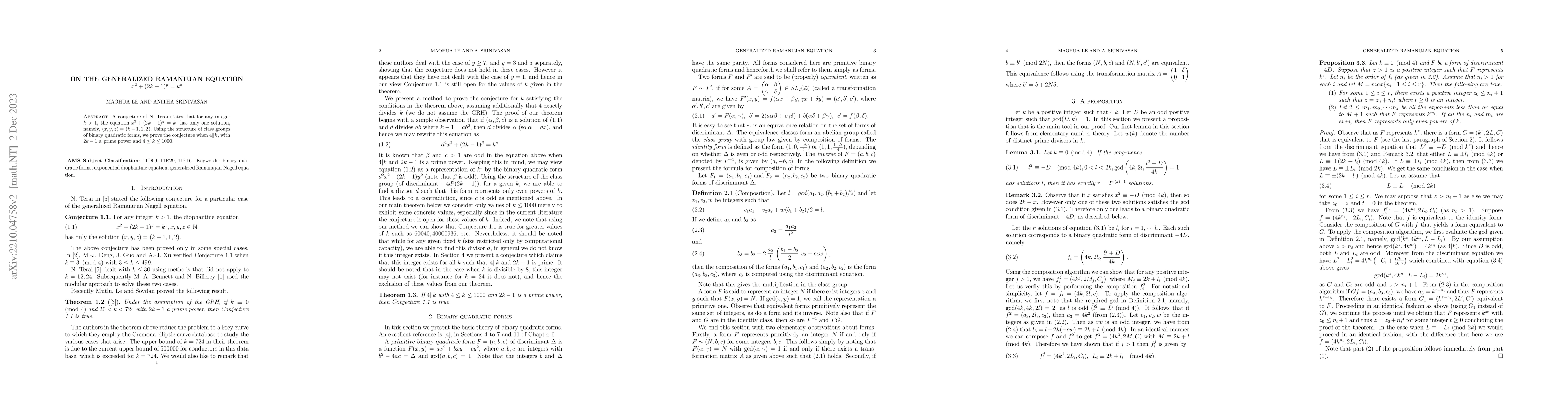 Thumbnail for A binary quadratic approach to $X^2+(2k-1)^Y=k^Z$