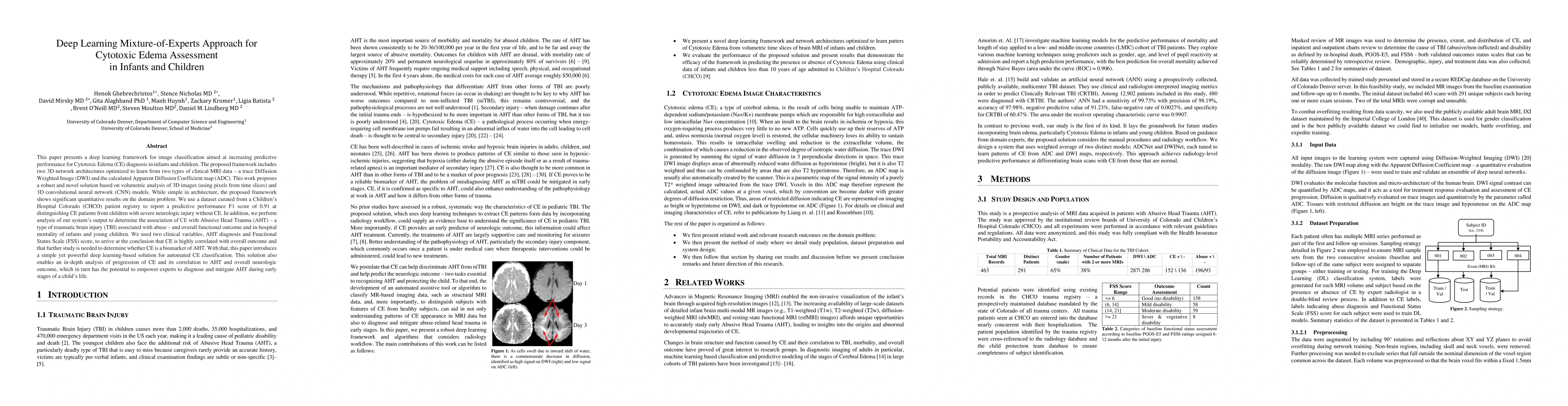 Thumbnail for Deep Learning Mixture-of-Experts Approach for Cytotoxic Edema Assessment
  in Infants and Children