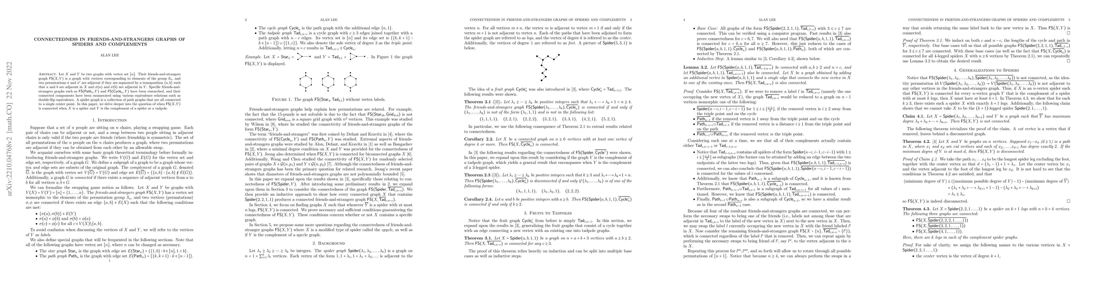 Thumbnail for Connectedness in Friends-and-Strangers Graphs of Spiders and Complements