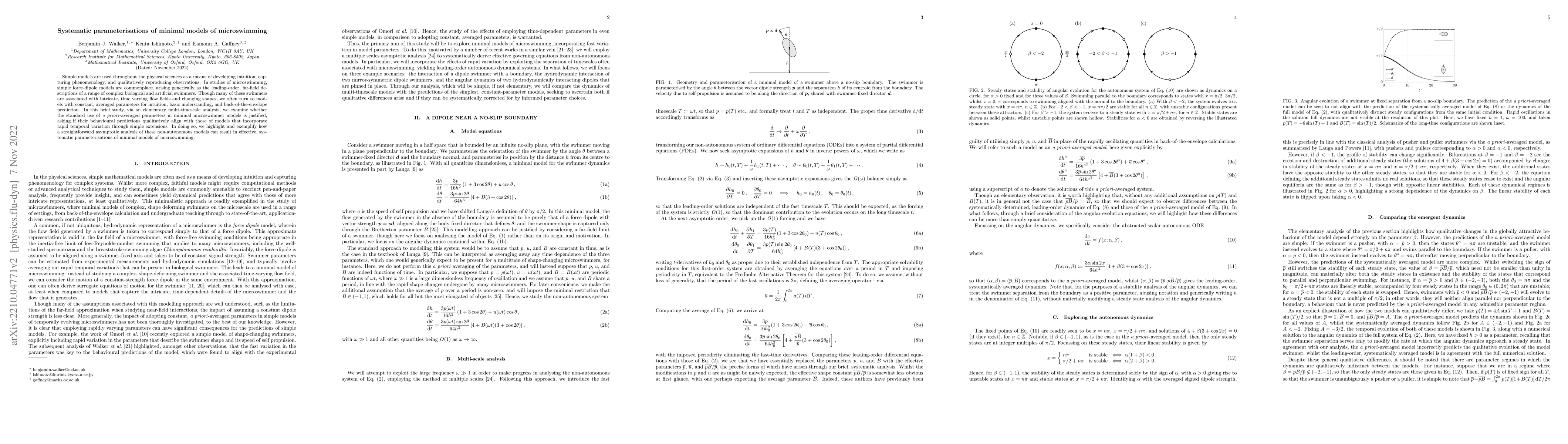 Thumbnail for Systematic parameterisations of minimal models of microswimming