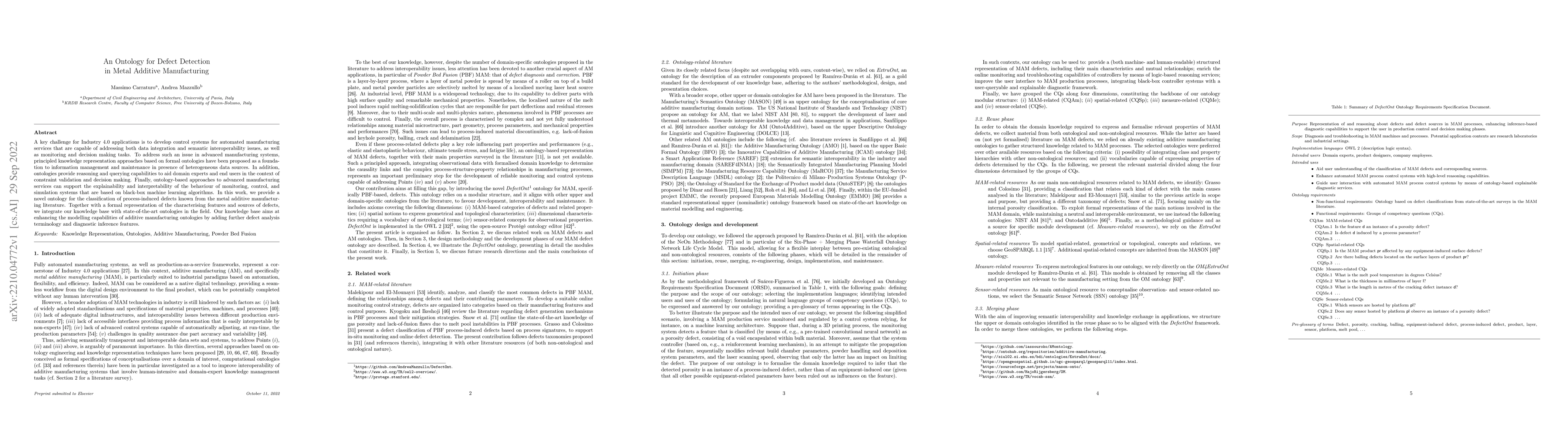 Thumbnail for An Ontology for Defect Detection in Metal Additive Manufacturing