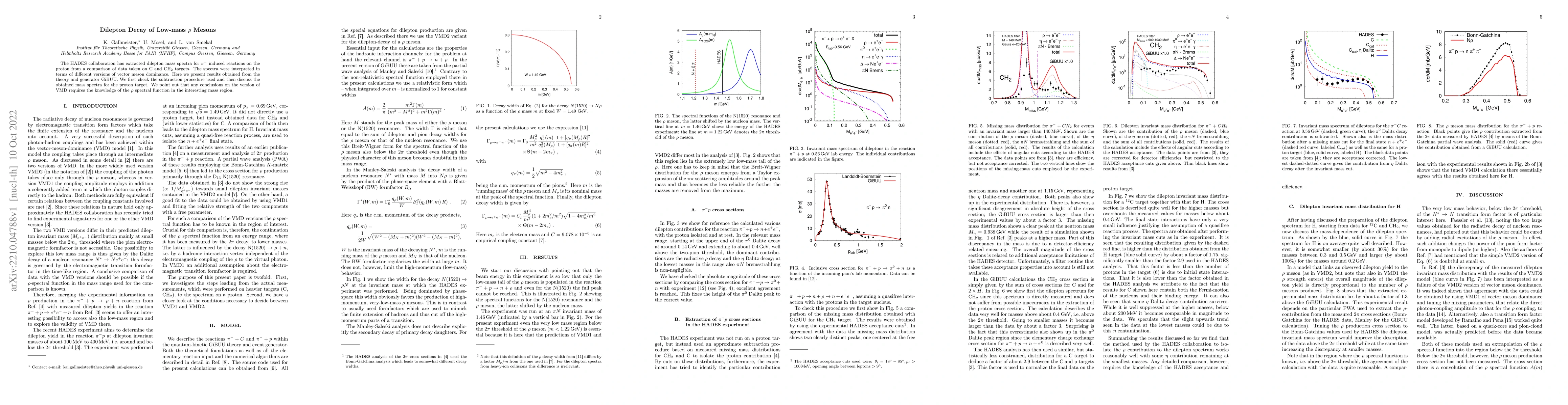 Thumbnail for Dilepton Decay of Low-mass $\rho$ Mesons