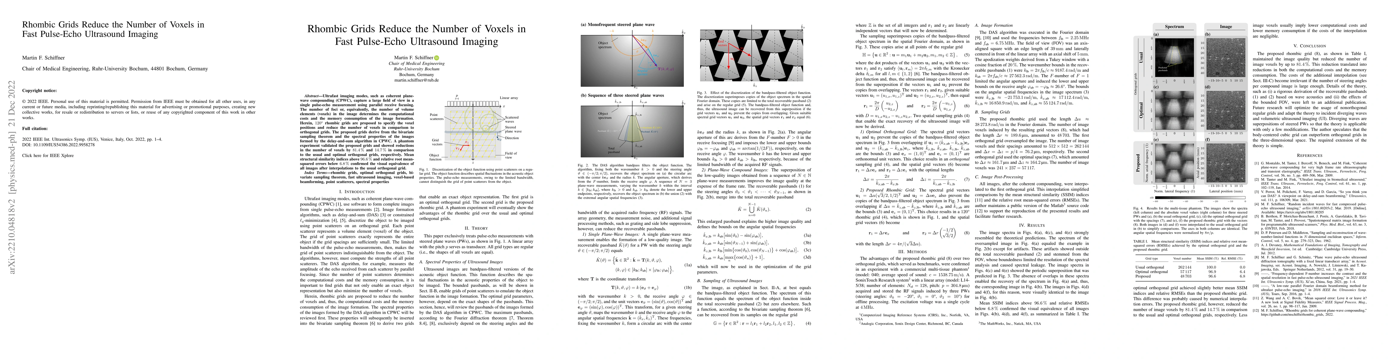Thumbnail for Rhombic Grids Reduce the Number of Voxels in Fast Pulse-Echo Ultrasound
  Imaging