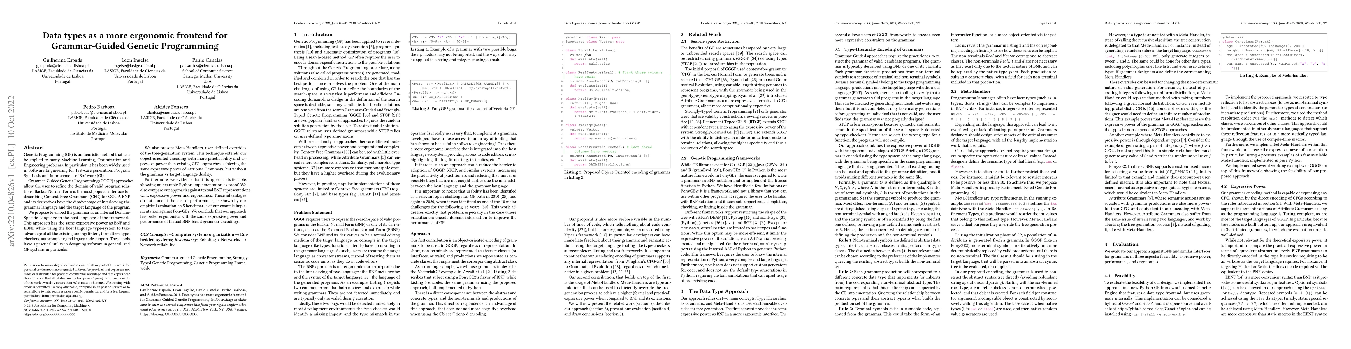 Thumbnail for Data types as a more ergonomic frontend for Grammar-Guided Genetic
  Programming
