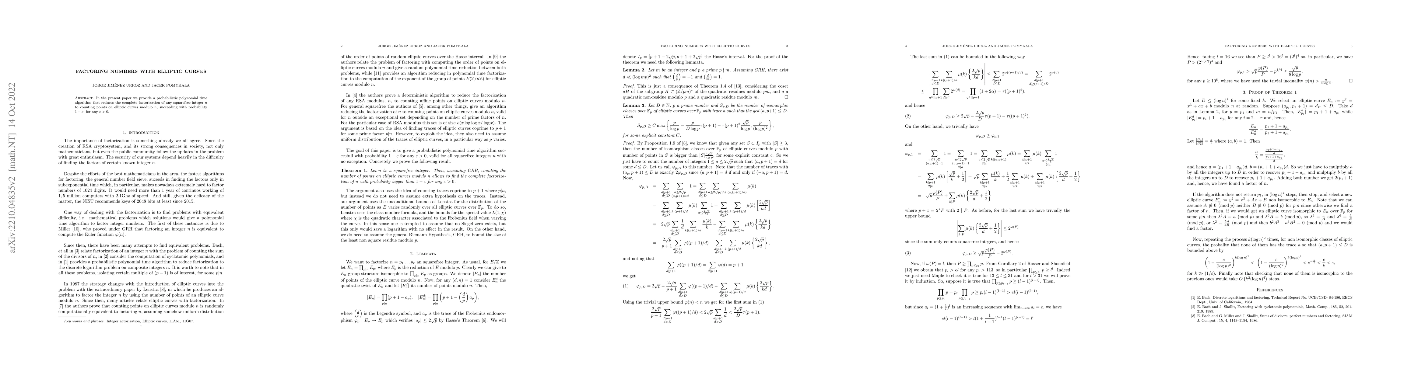 Thumbnail for Factoring Numbers with elliptic curves