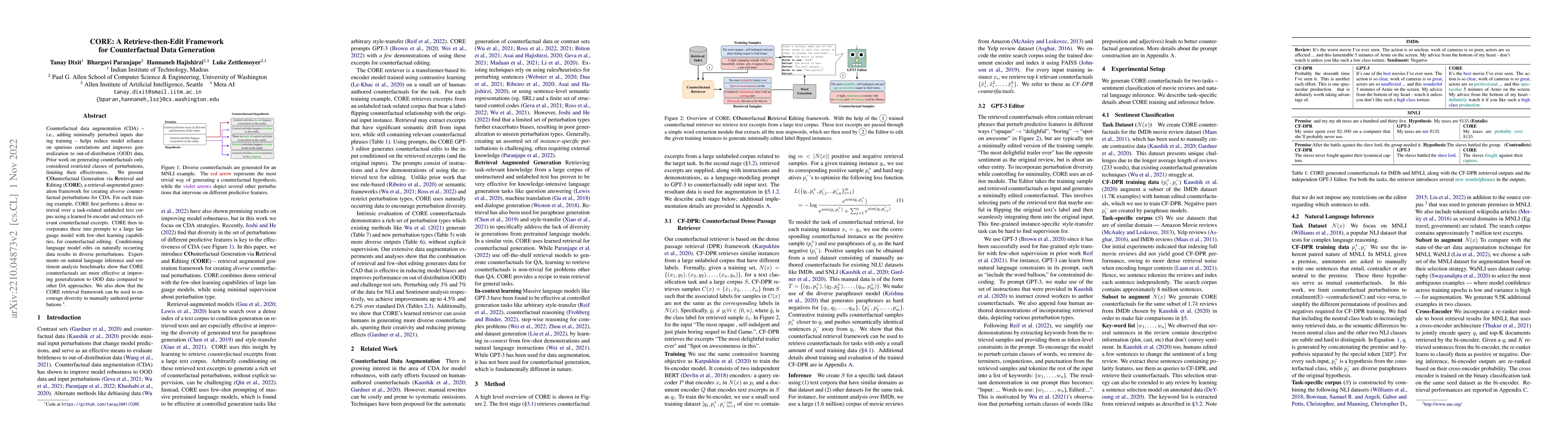 Thumbnail for CORE: A Retrieve-then-Edit Framework for Counterfactual Data Generation