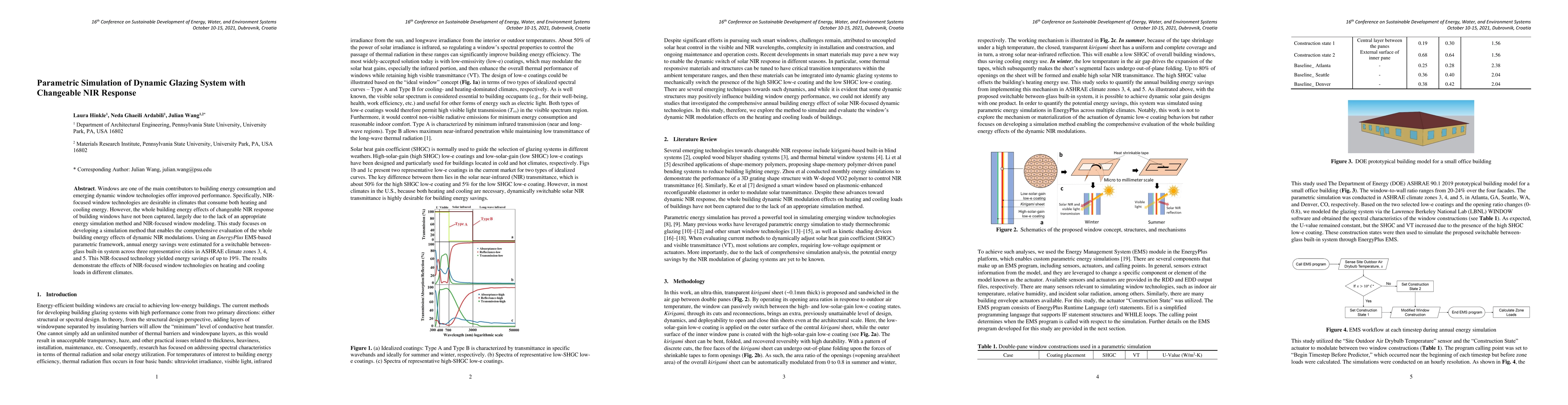 Thumbnail for Parametric Simulation of Dynamic Glazing System with Changeable NIR
  Response