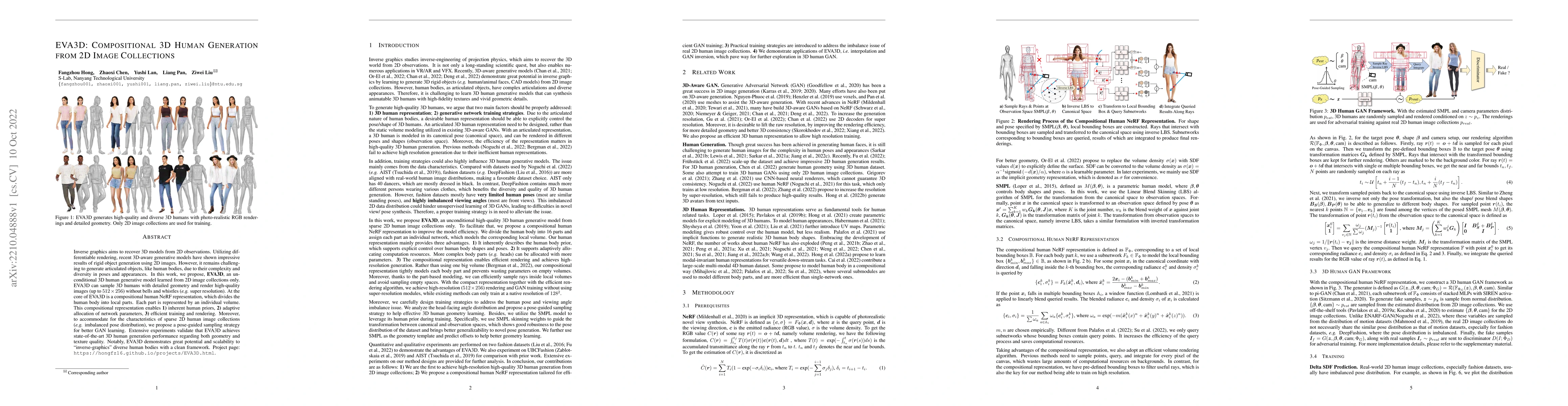 Thumbnail for EVA3D: Compositional 3D Human Generation from 2D Image Collections