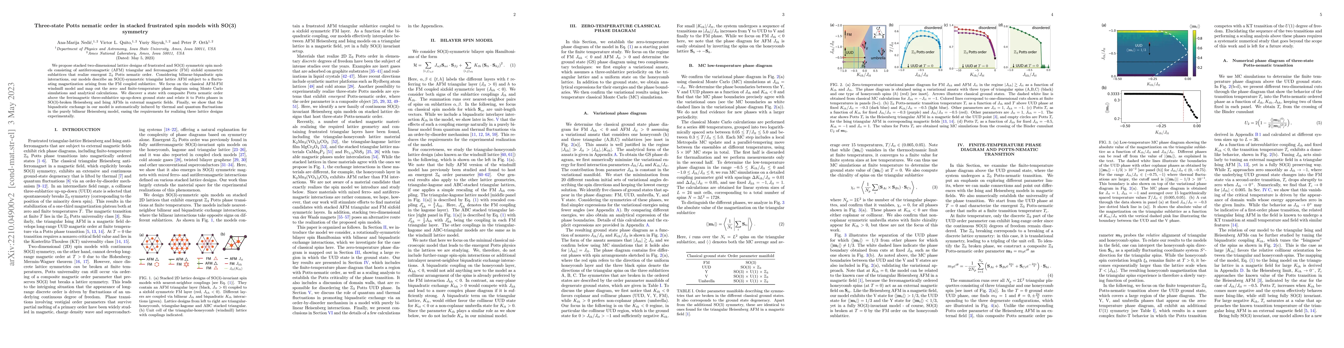 Thumbnail for Three-state Potts nematic order in stacked frustrated spin models with
  SO(3) symmetry