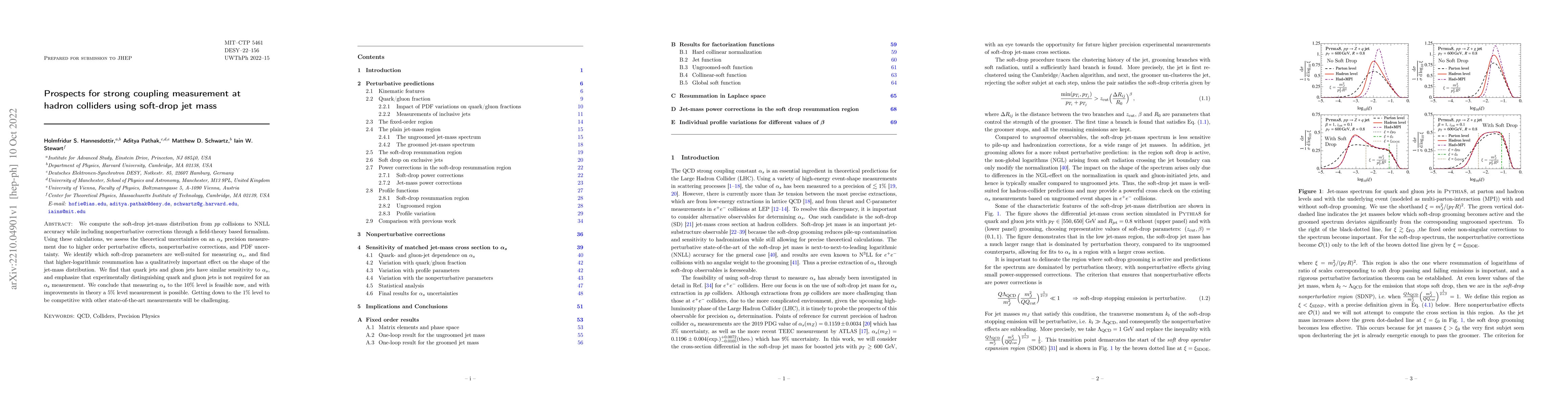 Thumbnail for Prospects for strong coupling measurement at hadron colliders using
  soft-drop jet mass