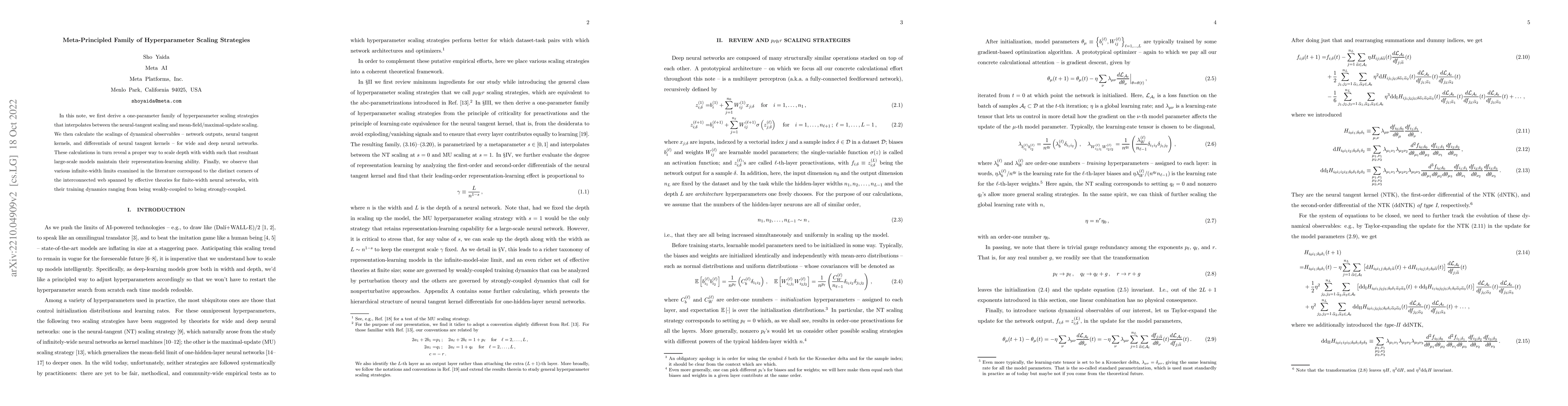 Thumbnail for Meta-Principled Family of Hyperparameter Scaling Strategies
