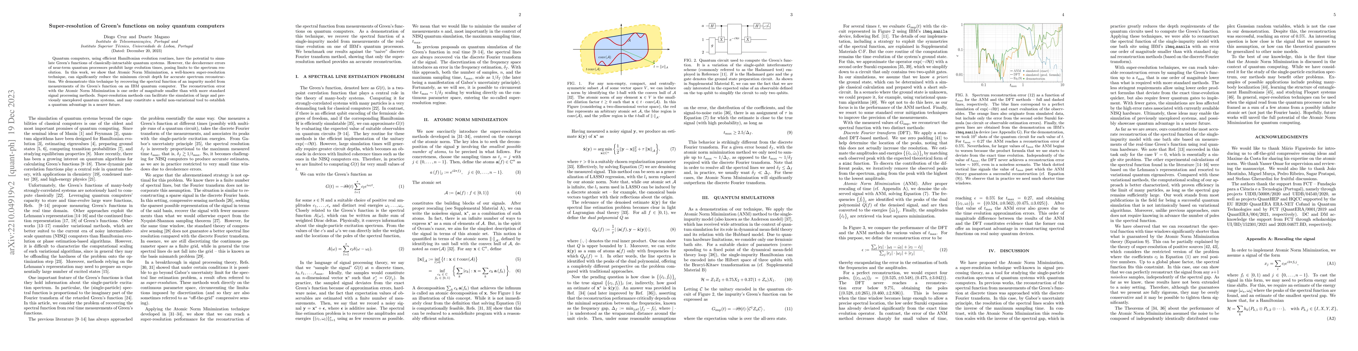Thumbnail for Super-resolution of Green's functions on noisy quantum computers