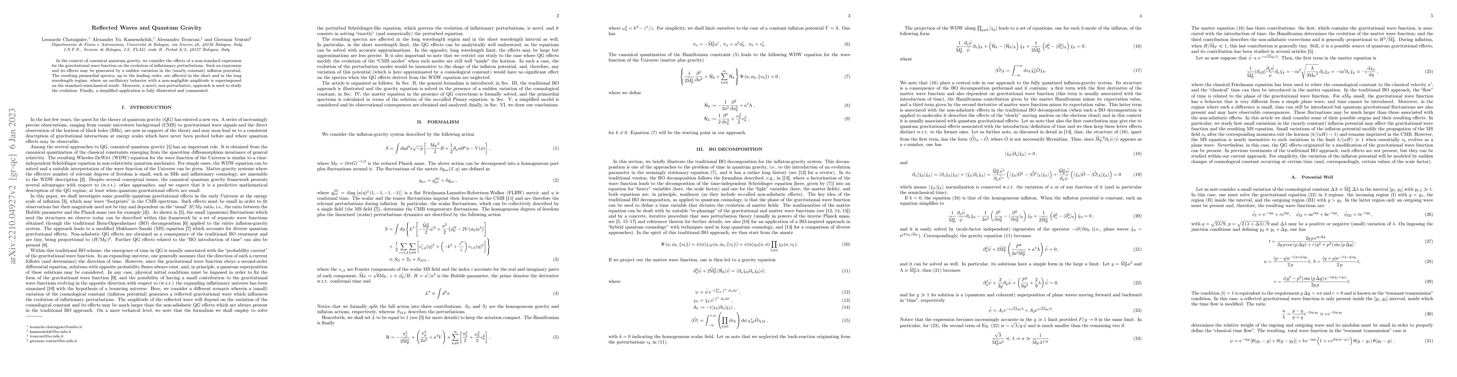 Thumbnail for Reflected Waves and Quantum Gravity