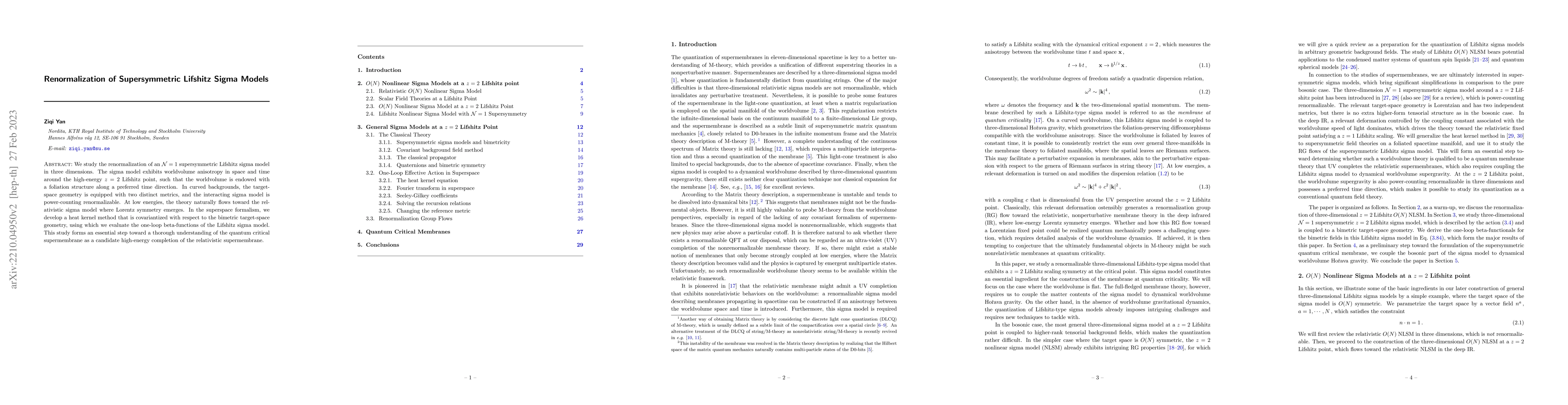 Thumbnail for Renormalization of Supersymmetric Lifshitz Sigma Models