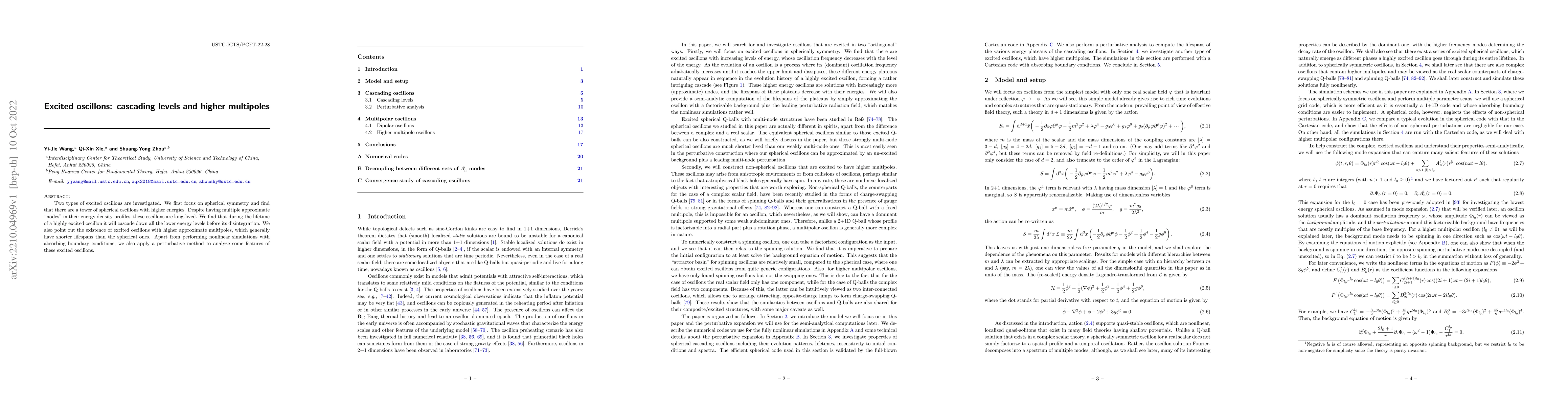 Thumbnail for Excited oscillons: cascading levels and higher multipoles