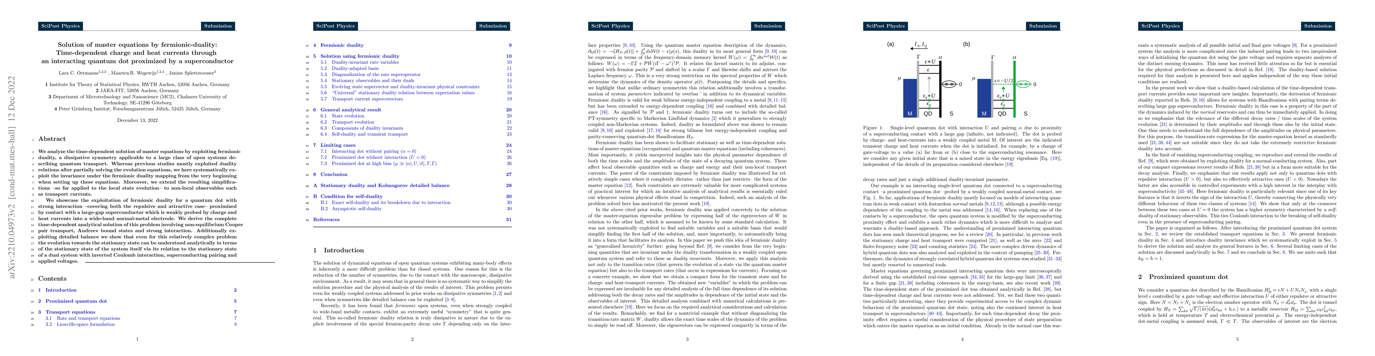 Thumbnail for Solution of master equations by fermionic-duality: Time-dependent charge
  and heat currents through an interacting quantum dot proximized by a
  superconductor