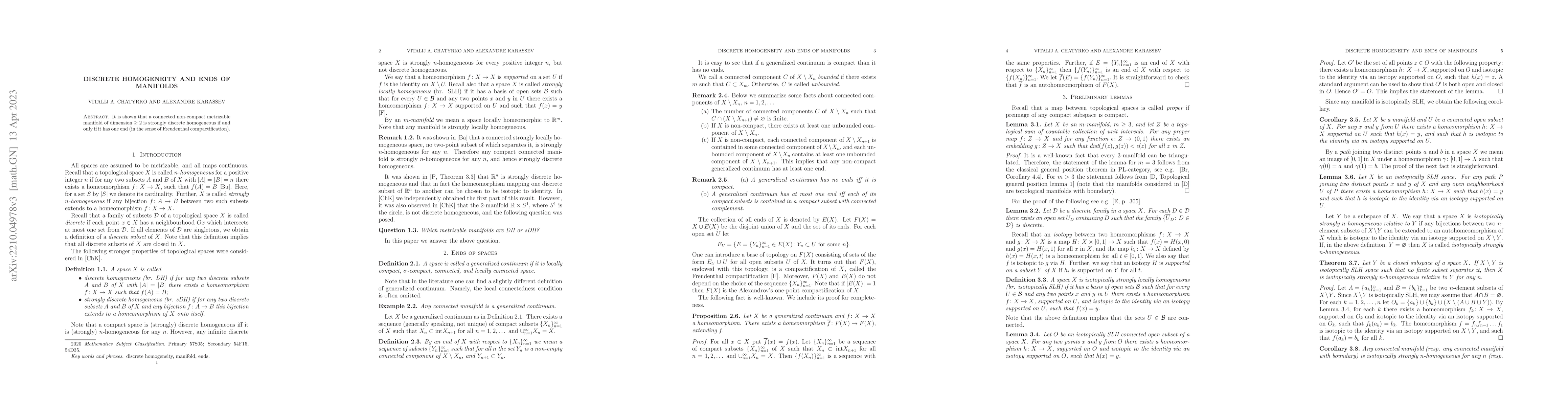 Thumbnail for Discrete homogeneity and ends of manifolds