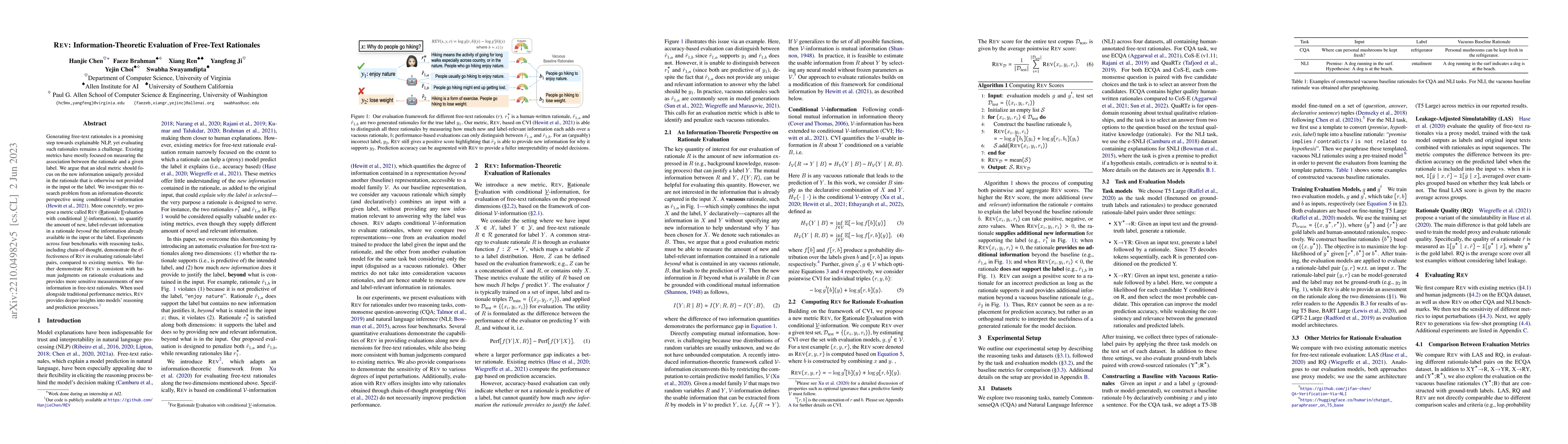 Thumbnail for REV: Information-Theoretic Evaluation of Free-Text Rationales