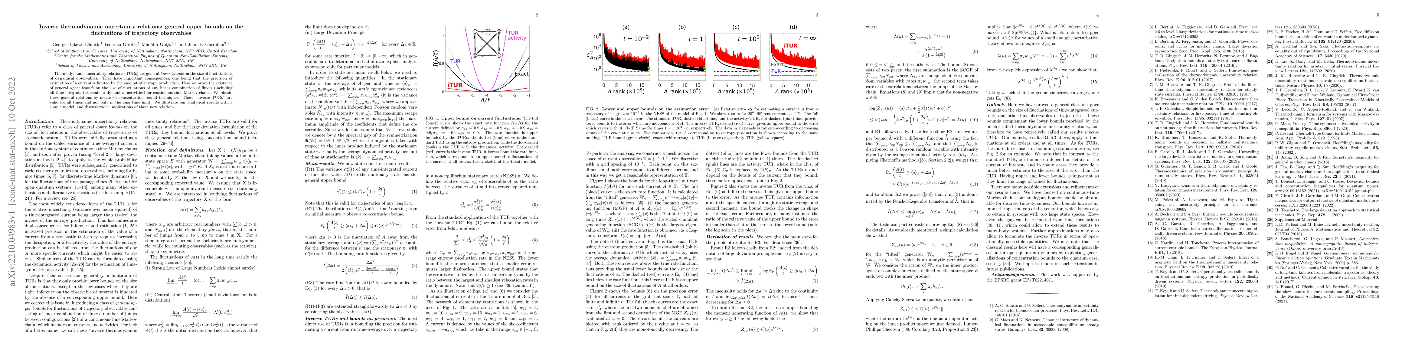 Thumbnail for Inverse thermodynamic uncertainty relations: general upper bounds on the
  fluctuations of trajectory observables