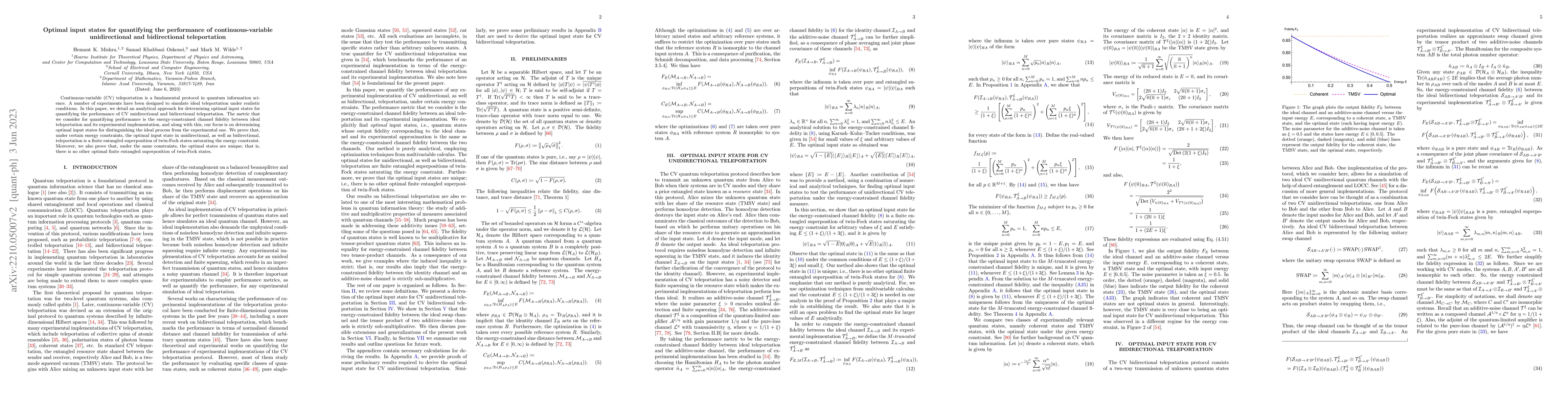 Thumbnail for Optimal input states for quantifying the performance of
  continuous-variable unidirectional and bidirectional teleportation