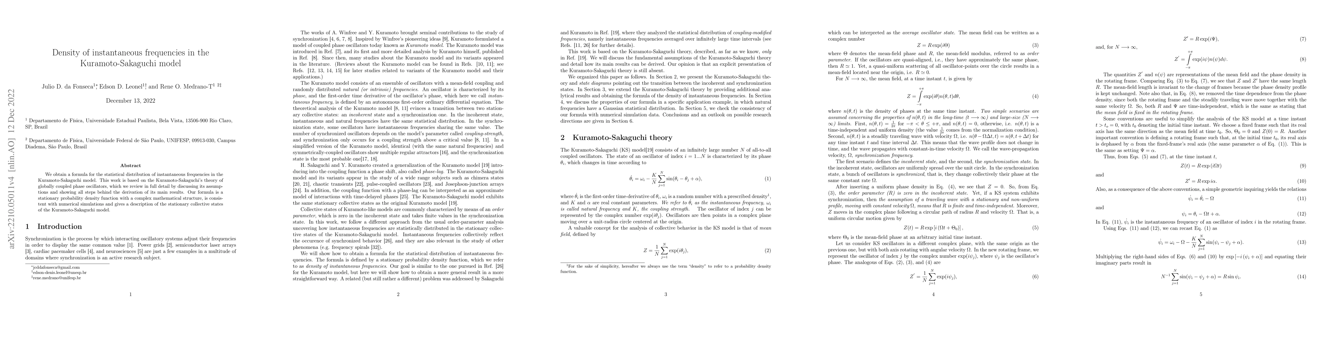 Thumbnail for Density of instantaneous frequencies in the Kuramoto-Sakaguchi model