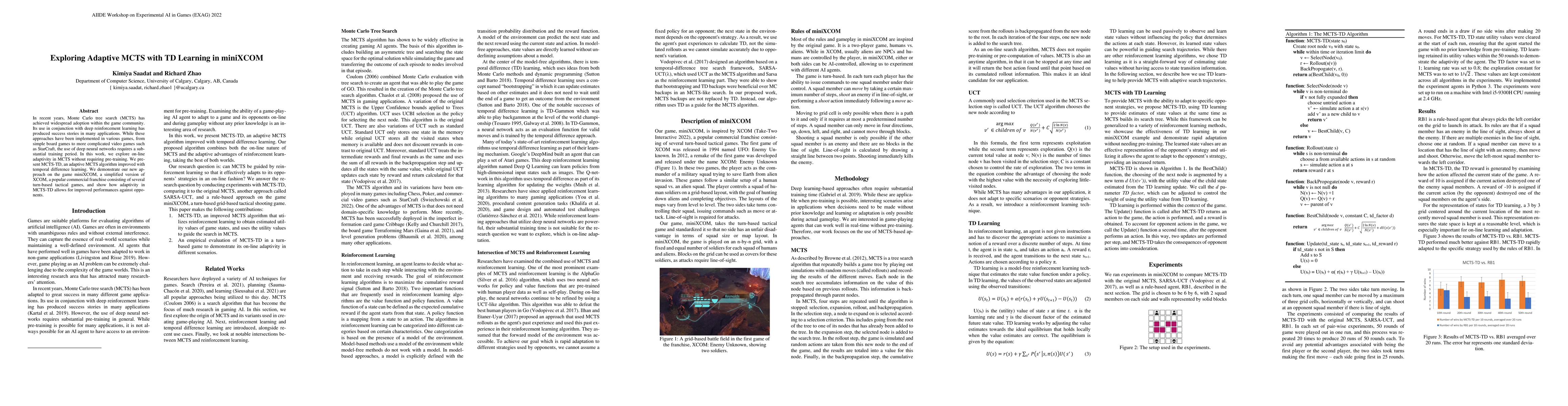 Thumbnail for Exploring Adaptive MCTS with TD Learning in miniXCOM