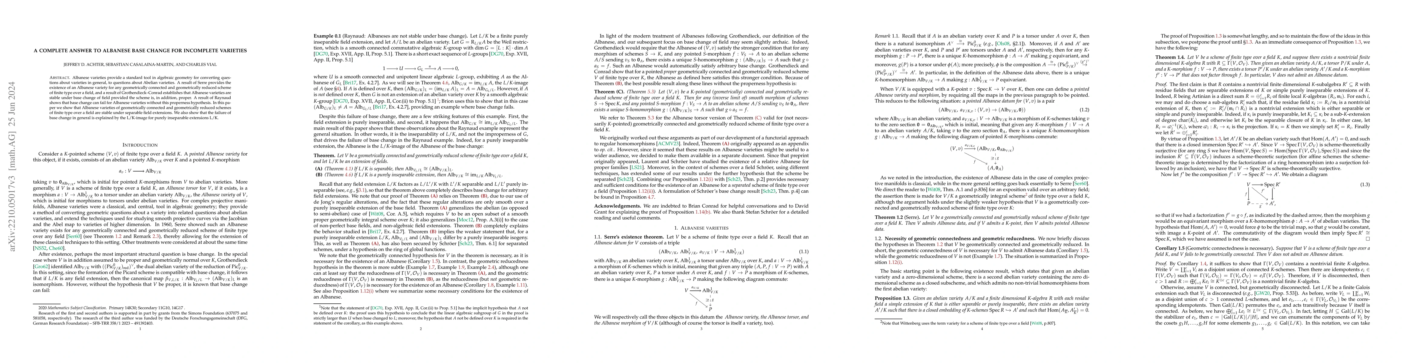 Thumbnail for A complete answer to Albanese base change for incomplete varieties