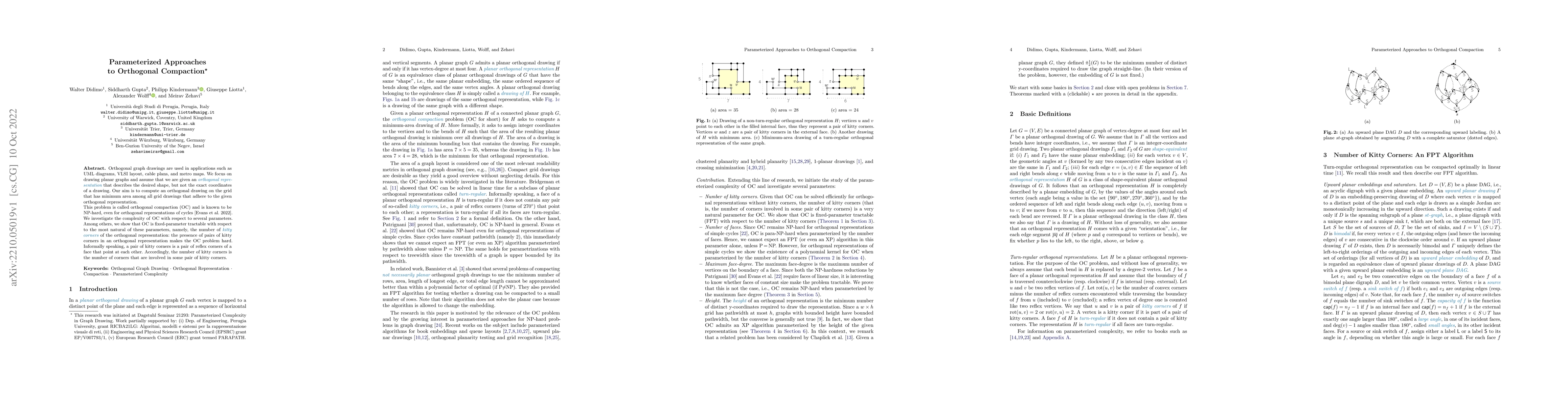 Thumbnail for Parameterized Approaches to Orthogonal Compaction
