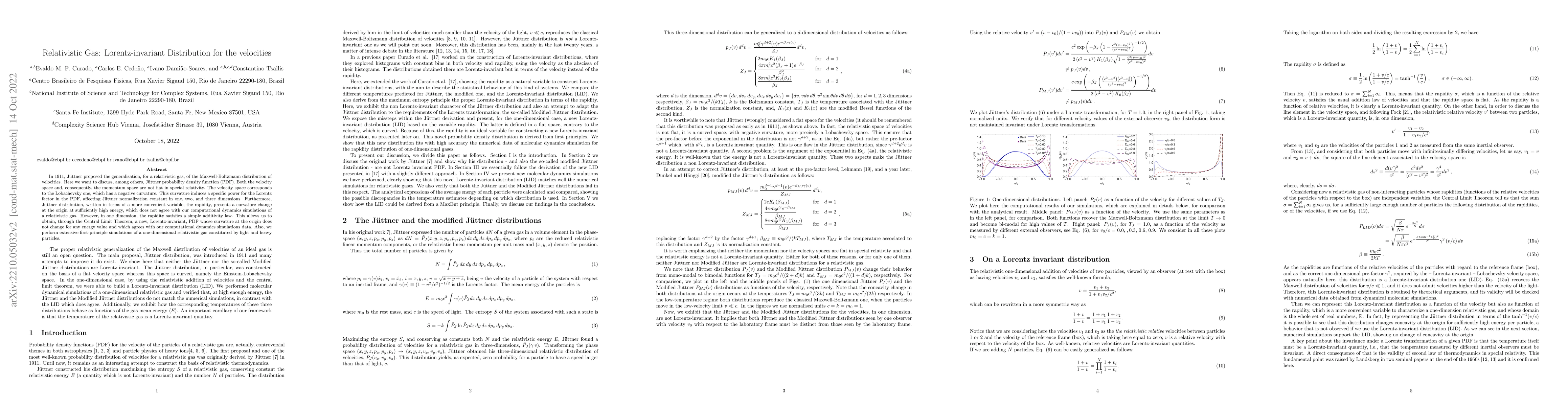 Thumbnail for Relativistic Gas: Invariant Lorentz Distribution for the velocities