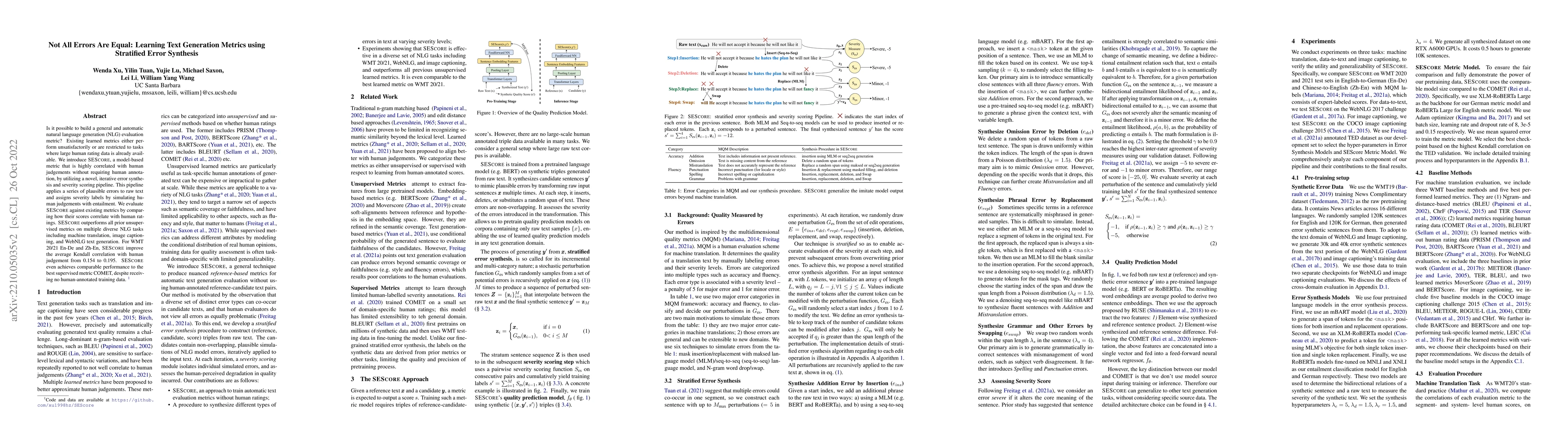 Thumbnail for Not All Errors are Equal: Learning Text Generation Metrics using
  Stratified Error Synthesis