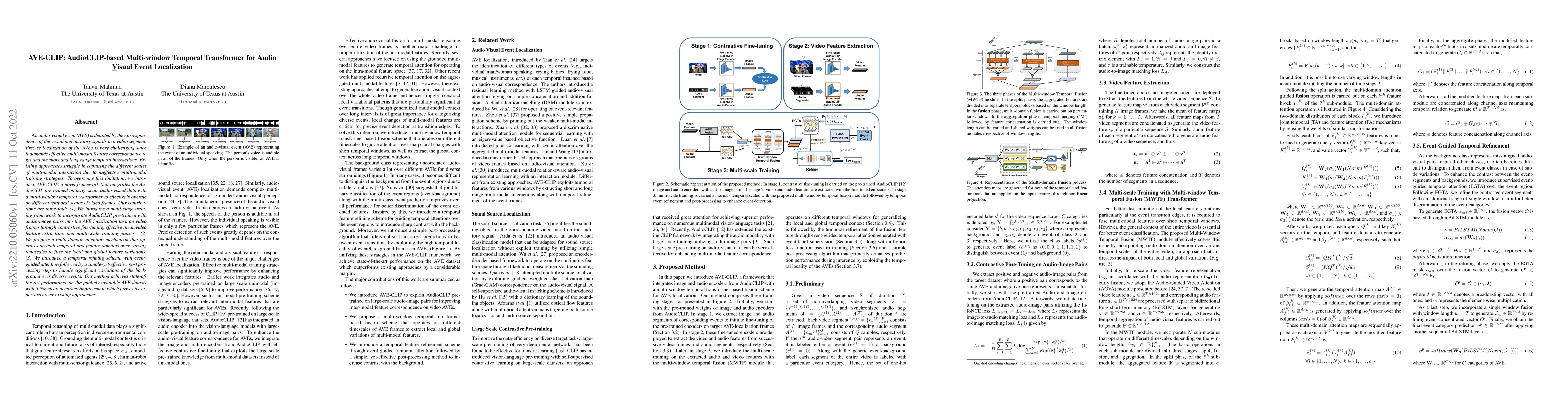 Thumbnail for AVE-CLIP: AudioCLIP-based Multi-window Temporal Transformer for Audio
  Visual Event Localization