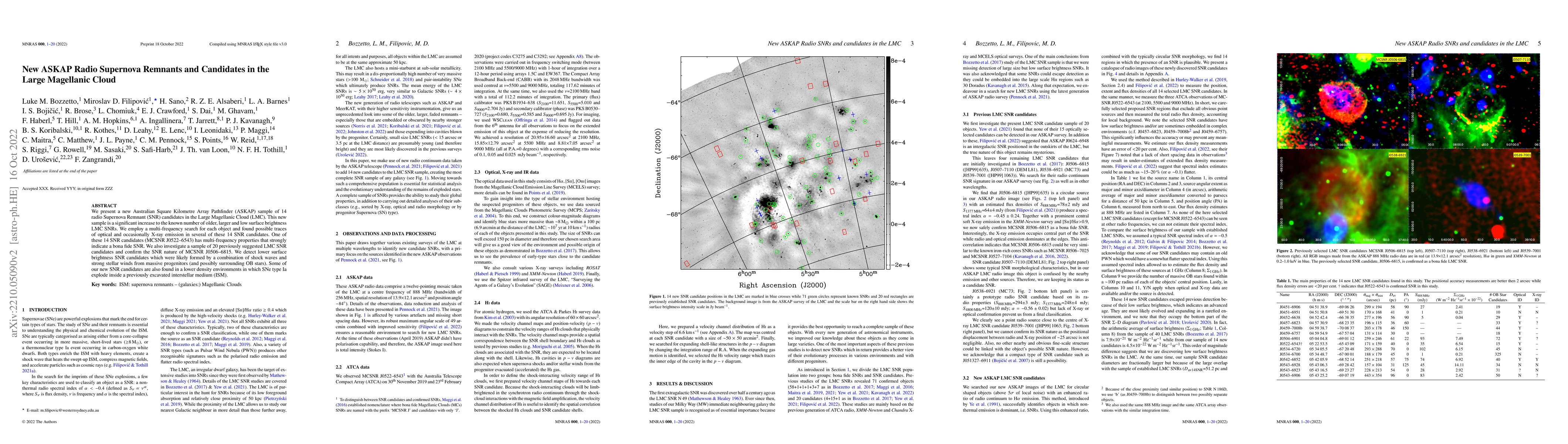 Thumbnail for New ASKAP Radio Supernova Remnants and Candidates in the Large
  Magellanic Cloud