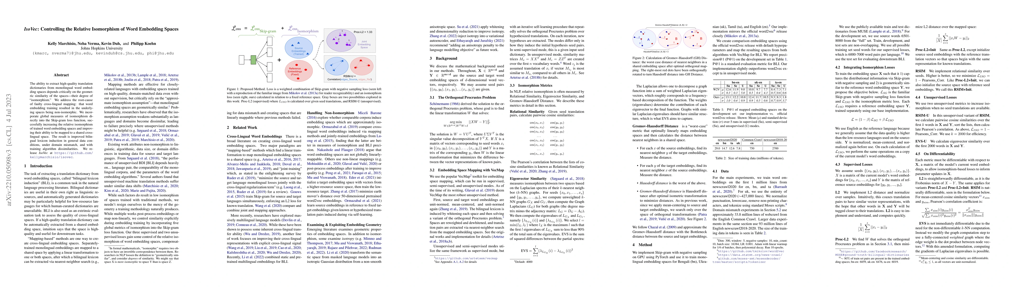 Thumbnail for IsoVec: Controlling the Relative Isomorphism of Word Embedding Spaces