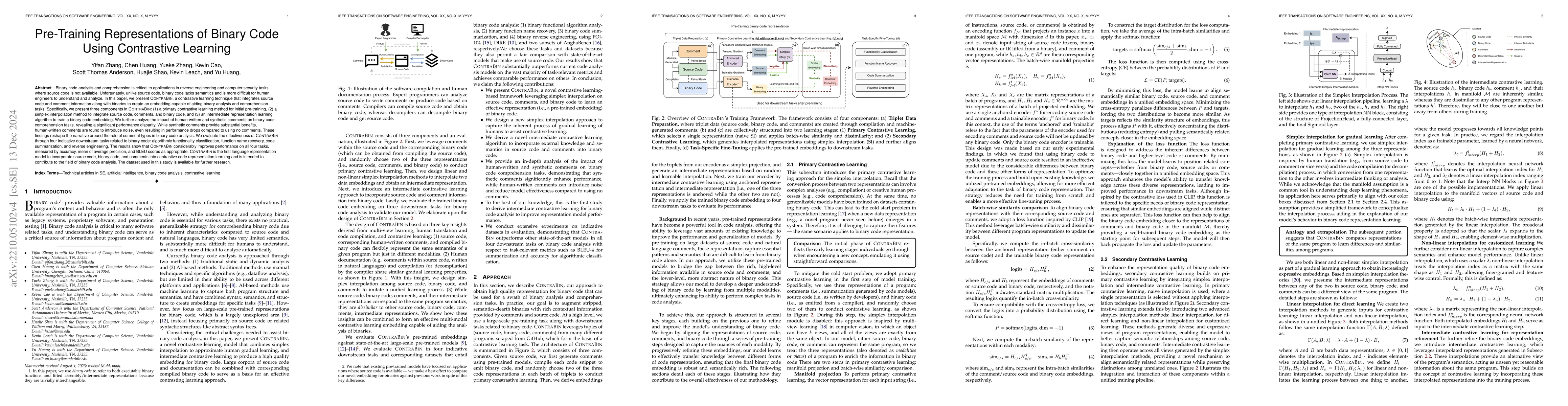 Thumbnail for Pre-Training Representations of Binary Code Using Contrastive Learning